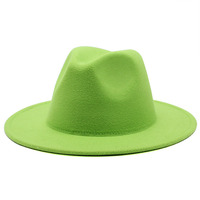 Chapeau Fedora blanc personnalisable HT-716, chapeau en feutre de laine unisexe, chapeau Fedora bleu ciel pour femme, chapeaux Fedora Panama pour homme