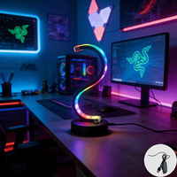 Lampe d'ambiance LED RGB moderne en aluminium en forme de S avec gradation progressive, certifiée CE, pour chambre, bureau de jeu, fête, lumière d'ambiance nocturne