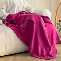 Plaid en polaire doux et léger pour enfants, confortable, polaire, 50 x 60, uni, coloré, pour lit, canapé, fauteuil