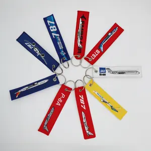 Keychain Ring Personalised Name ID Fabric Key Tag Ring Zipper Pull Custom Embroidered KeyChain
