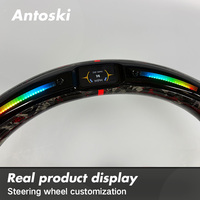 Volant de course pour Acura TLX TSX MDX YD2 YD3, cuir rouge personnalisé, fibre de carbone forgée avec écran LED intelligent