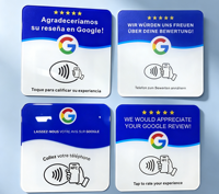 Cartes de visite NFC Google Facebook Instagram Autocollants de table pour restaurants Étiquettes d'engagement des abonnés aux réseaux sociaux