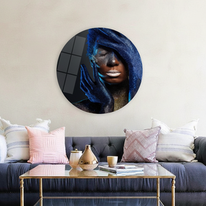 Elegante Obra de Arte Impresa en Lienzo: Diseño de Mujer Africana Brillante, ARTE EN VIDRIO TEMPLADO - Product Image 3