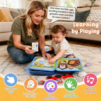 Livre d'activités Montessori en feutre pour tout-petits, livre en tissu doux, tableau d'activités sensoriel 3D tactile sur le thème de la ferme, jouet éducatif précoce pour bébé, idéal pour les voyages