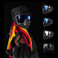 Masque intégral tactique anti-choc en TPE avec lentilles PC pour l'extérieur, avec casque à dreadlocks indiennes multicolores et masque de peinture