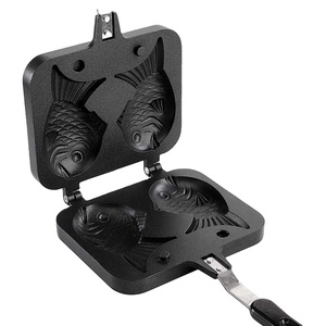 Cuisine Japonaise Taiyaki Double Poisson En Forme De Dessert Chaud Gaufre Gâteau Maker Pan gâteau Fry Moules - Product Image 1