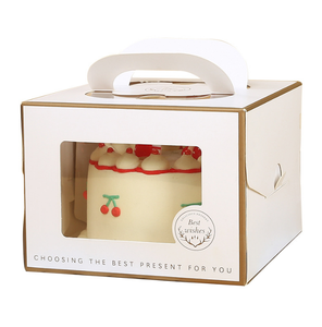6 ''8'' 10 ''all'ingrosso <span class=keywords><strong>rosa</strong></span> bomboniera design trasparente regalo di compleanno trasparente torta di formaggio scatola di imballaggio con maniglia della finestra - Product Image 4