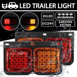 2PCS 24V Feux arrière LED pour voiture et camion, clignotants, feux de freinage, feux de recul, pour remorque, camion, bus, camping-car, caravane - Product Image 1