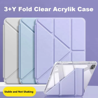 Étui Redmi Pad 2 SE 9,7 pouces 2026 avec support pour stylet, fonction veille automatique, magnétique, support pliable multi-angles 3+Y, dos en cuir PU rigide et acrylique