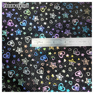 Tissu en Tulle Noir Doux en Polyester à Motif Cœur et Étoile, Nouveauté 2025, <span class=keywords><strong>Film</strong></span> Fluorescent, Rouleau de 50 Yards, MOQ - Product Image 4