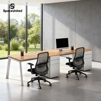 Bureau de travail et armoire de rangement combinés de style industriel SpaceUnited, bureau d'ordinateur en métal