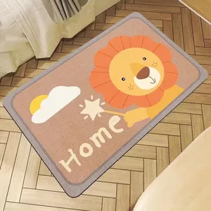 cute lion Bathroom Water Absorbent Rug Set Rubber Door Mats Diatom Mud Floor Mat Kitchen Carpet Anti Slip soft Diatoite Bath Mat