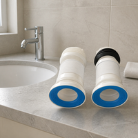 Tuyau d'évacuation des eaux usées télescopique en PVC HJSJ, tube de vidange de toilette, connecteur flexible, salle de bain, facile à nettoyer et à installer, durable, réglable, OEM