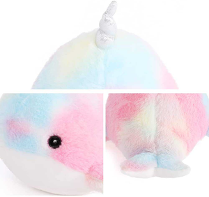 J036 11 pouces couleur arc-en-ciel mignon narval doux peluche baleine licorne jouet personnalisé cadeau pour enfants narval peluche jouet - Product Image 3