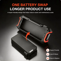 Démarreur de batterie externe avec batterie remplaçable, booster de voiture d'urgence 24000mAh 12V avec USB-C 100W