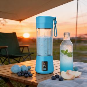 Mixeur-Blender USB/Batterie 5-en-1 Multifonctionnel 1 Vitesse avec Fonction Pulse, Robot Culinaire Bébé, Préparateur de Smoothies, Silencieux, Broye Glace, pour Voiture - Product Image 6