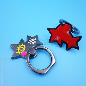 Zinc Alloy <b>Phone</b> <b>Ring</b> Holder Black Nickel Star Shape Adhesive Desk Mount Mobile <b>Phone</b> Stand - Product Image 1