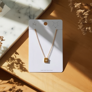 Collana con Ciondolo a Forma di Lettera W in Acciaio Inossidabile 12x14cm, Stile Collare alla Moda - Product Image 2