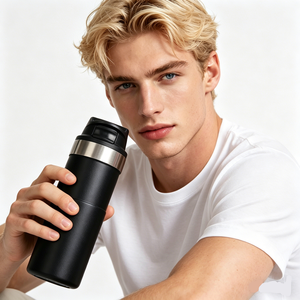 Nouvelle tasse thermos portable classique à double paroi en acier inoxydable, isolée sous vide, avec couvercle, pour café - Product Image 1