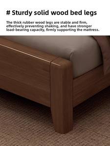 Nórdico 1,8 m 1,5 m moderno Simple cama de madera maciza Color nogal grande <span class=keywords><strong>dormitorio</strong></span> principal cama de <span class=keywords><strong>matrimonio</strong></span> con almacenamiento para cama de boda - Product Image 5