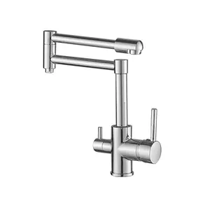 Nhà Máy Bán Buôn Gấp Đôi Xử Lý Bếp Mixer 3 Trong 1 Bếp Lọc Nước Vòi Uống Brass Bếp Tap