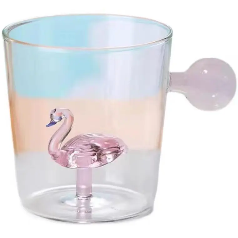 2022 New Arrive 3D Flamingo Christmas Tree Deer Duck Animal Figure Inside Glass Cup