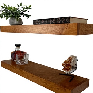 Premium Wooden Double Tier Modern <b>Wall</b> <b>Mounted</b> Floating Display <b>Shelf</b> Storage Organizer with Sustainable Durable Design - Product Image 5