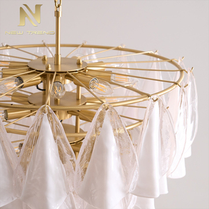 Lámpara de Araña de Cristal de Diseño Francés de Lujo, Estilo Vintage, con Forma de Flor Blanca de Murano, para Sala de Estar, Dormitorio, Lámpara de Araña Moderna de Cristal - Product Image 6