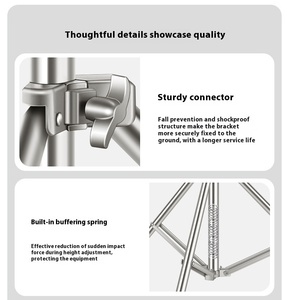 Trípode Profesional de Acero Inoxidable de 2 m con Brazo Cruzado Tipo C, Orificio para Tornillo de 1/4, Polea para Cámara de Video, Carga de 10 kg - Product Image 6