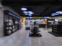 Étagères murales LED sur mesure pour boutique de voitures, showroom de vente au détail, design de magasin de pièces automobiles pour accessoires automobiles