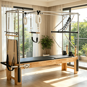 Table de Pilates Cadillac <span class=keywords><strong>Trapeze</strong></span> en Bois de Chêne Haut de Gamme, Ensemble Complet d'Équipement de Thérapie Yoga pour Centre de Réadaptation Professionnel - Product Image 1