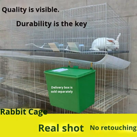 Équipement d'élevage avicole : 12 cages à lapins galvanisées soudées, maison d'élevage de lapins avec nichoir intégré et cages à lapins