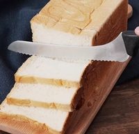 Couteau à pain de haute qualité en acier inoxydable de 8 pouces, manche en PP ambidextre, logo personnalisable au laser, couteau à lame dentelée professionnel