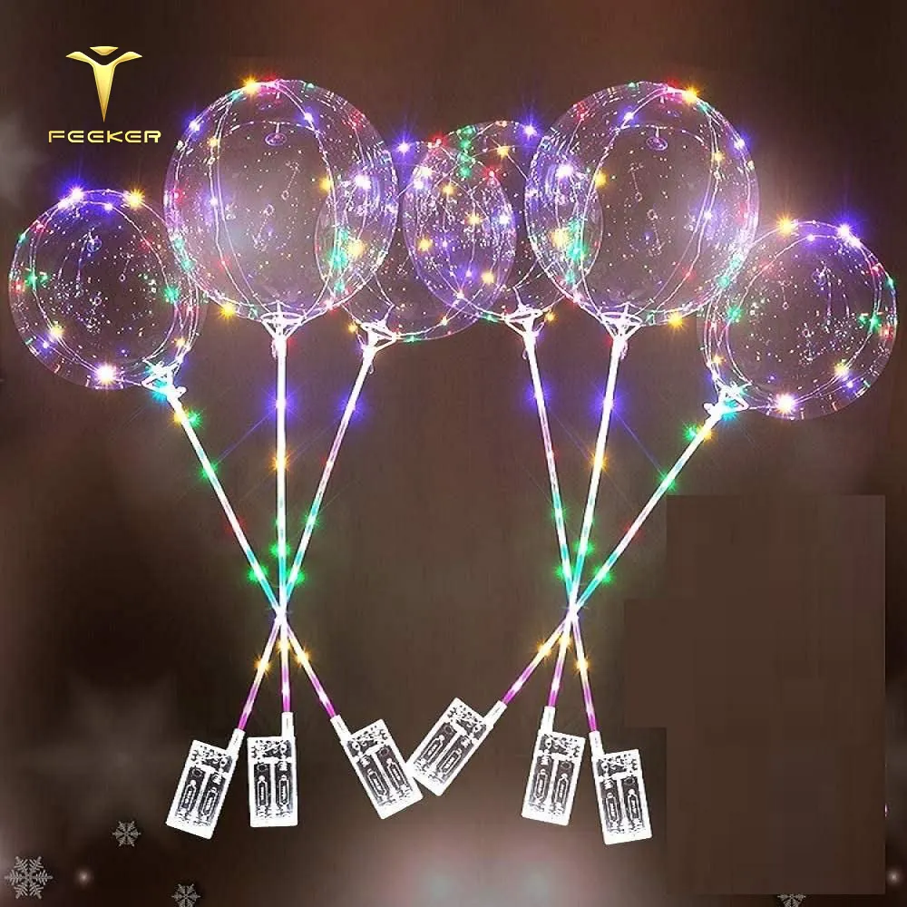 Conjunto de balões Bobo LED em forma de coração de alta qualidade para festa de casamento de Natal