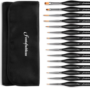 Ensemble de pinceaux miniatures Private Label 00000, pinceaux synthétiques pour détails fins, pinceaux professionnels à manche en bois - Product Image 1