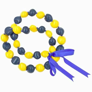 Hawaiian Lei Kukui dado <span class=keywords><strong>Collana</strong></span> <span class=keywords><strong>con</strong></span> il Rosso <span class=keywords><strong>Tartaruga</strong></span> Dipinto A Mano - Product Image 3