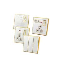 Prise murale PC ignifuge standard britannique moderne, double pôle 250V 13A/15A, 2 prises IP41, durable, 2 ports USB-A + 2 ports USB-C, EWeLink