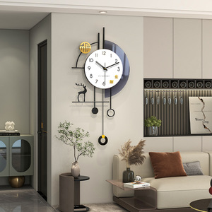 Orologio al quarzo con decorazione <span class=keywords><strong>di</strong></span> lusso <span class=keywords><strong>di</strong></span> grandi dimensioni <span class=keywords><strong>Design</strong></span> Art Deco motivo decorativo in metallo orologio da <span class=keywords><strong>parete</strong></span> - Product Image 2