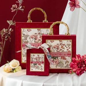 Boîte cadeau d'emballage raffiné, design élégant avec poignée en bambou, boîte cadeau pour mariage, boîte cadeau pour bonbons, plusieurs couleurs disponibles - Product Image 4