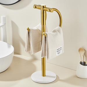 <span class=keywords><strong>Toallero</strong></span> doble de mármol con <span class=keywords><strong>toallero</strong></span> de pie de acero inoxidable, anillo de toalla de pie para <span class=keywords><strong>lavabo</strong></span> de baño doméstico - Product Image 1