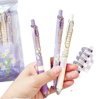 Stylo Gel Marguerite Fraîche Créatif, Fleur Promotionnelle, Papeterie Étudiante en Plastique, Pointe Noire 0,5 mm, Stylo Neutre