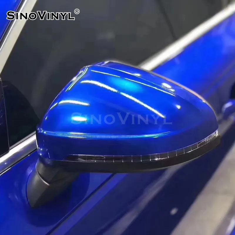SINOVINYL usine fabricant Super brillant bleu voiture vinyle bonbons amovible carrosserie autocollant auto-couvrant Film adhésif