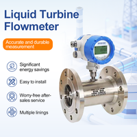 Medidor de Flujo de Turbina de Acero Inoxidable de Alta Precisión, Conexión de Brida, Sensor de Flujo de Líquido Anticorrosión para Medición de Agua