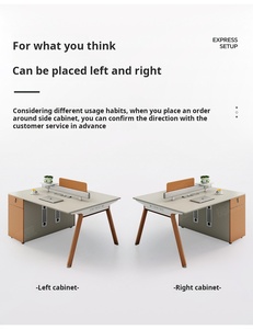 员工办公桌椅套装 现代MDF结构 可伸缩和可调节高度 简约设计 - Product Image 4