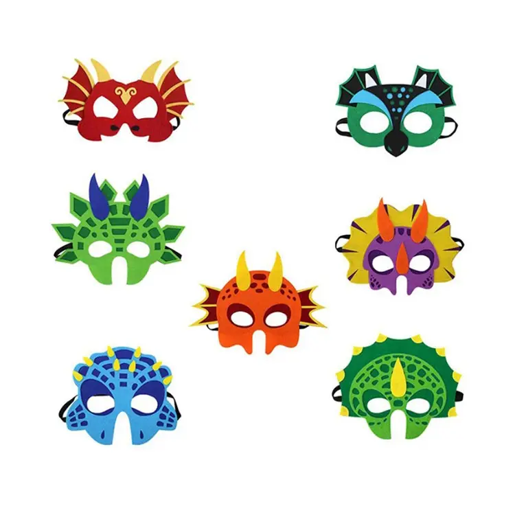 Wholesale high quality dinosaur designs felt party mask halloween mask
