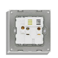 MVAVA Factory UK British PC Frame 2 Gang 2 Way 13A Energía eléctrica de seguridad Toma de interruptor de luz de pared de doble salida con USB tipo C