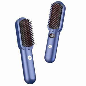 Battery <b>Powered</b> Ionic Hair Straightener Curler <b>Brush</b> Fast Heating Curler Straightener Comb Styler MCH Fast Heating Comb - Product Image 3