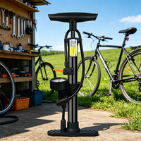 Pompe à main de haute qualité 0-160 PSI, construction en fer, design portable, légère (480g), avec manomètre et valve américaine pour vélo