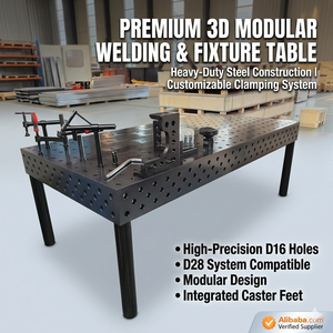 Nouvelle <span class=keywords><strong>table</strong></span> de soudage 3D flexible sur mesure, perforée avec des ouvertures de 28 mm, en acier Q355, surface nitrurée, sans électricité, pour le métal - Product Image 1