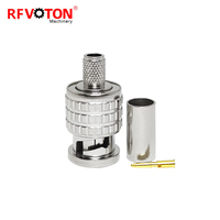 Câble coaxial à sertir mâle BNC d'approvisionnement d'usine RG58 75ohm broche plaquée or sans soudure